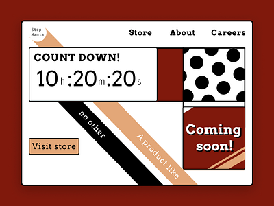 Retro Countdown UI cinematic dribbbleweeklywarmup maroon polkadot retro store ui