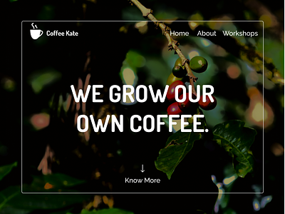 Coffee shop landing page