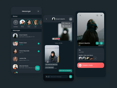 UI design for messenger 3d adobexd branding des design graphic design ui uidesign uiux ux xd