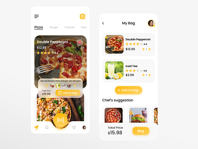 A food delivery app design