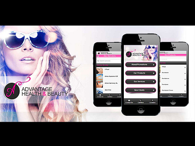 Advantage Health and Beauty Phone App android beauty black design development fashion health ios iphone app pink pinkblack uiux