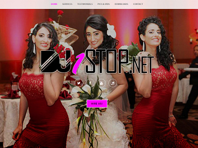 DJ 1 Stop.net black bootstrap css design development dj music musicvideo pink responsive uiux website