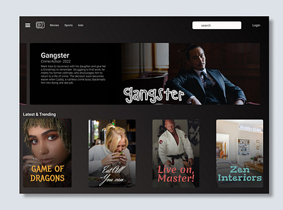 website Design For Movies design ui ux