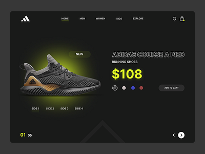 Adidas Website Design adidas adidas running adidas shoe design e commerce ecommerce footwear home page landing page modern modern design online shop online shopping shoe shoe store shop store ui web design website