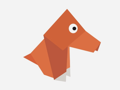 Origami inspired dog illustration