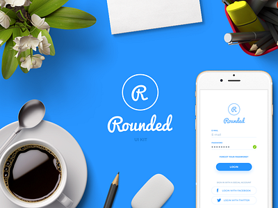 Rounded UI kit app design download ios iphone kit mobile sketch template ui ux