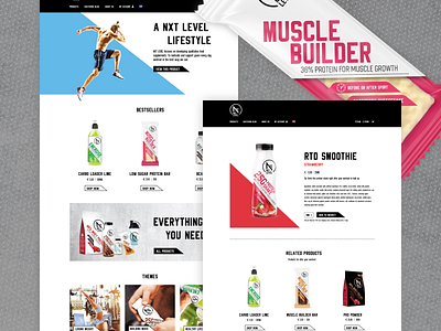 Nxt Level Sport Nutrition branding design jungleminds nutrition sport ui ux web web design webdesign webshop workout