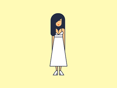 Standing Girl character flat girl graphics illustration people vector yellow