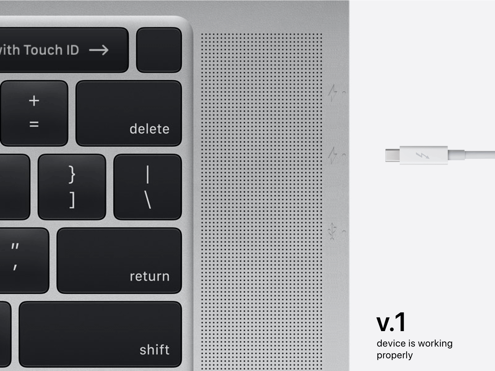 MacBook ports' indicators (concept)