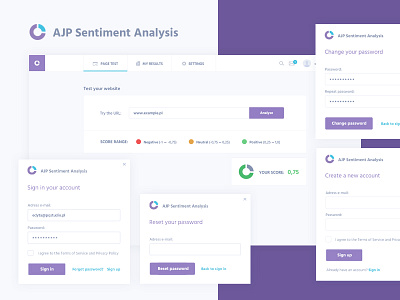 AJP Sentiment Analysis analysis dashboard design password pop up profile registration sentiment ui ux