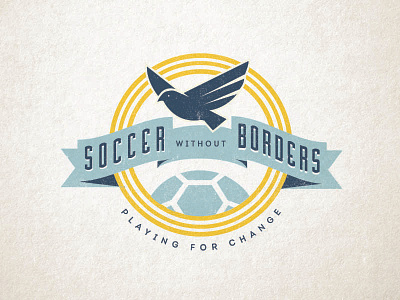 Non-Profit Logo for Soccer Beyond Borders badge bird charity logo lynx non profit ribbon soccer