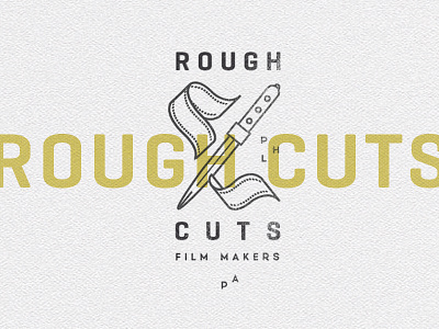 Rough Cuts Branding co company film kim knife lincon logo lynx ribbon
