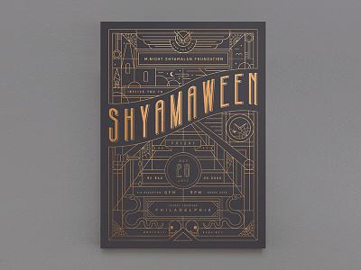 Shyamaween Invitation Concept flyer geometric illustration mnight shyamalan shyamaween typography