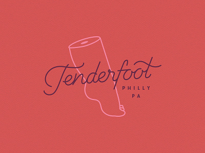 Tenderfoot Concept feminine foot handwritten logo lynx philly script tenderfoot typography