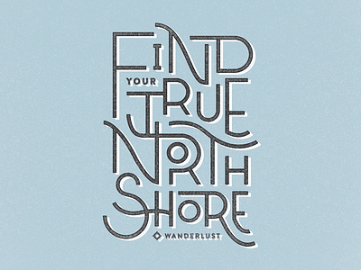 Wanderlust | Typography custom hand drawn lynx north ocean typography wanderlust yoga