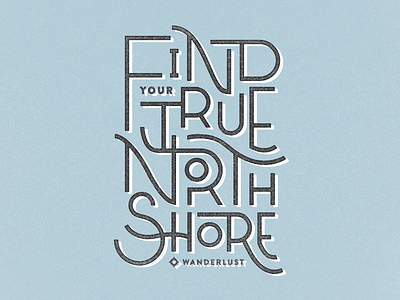 Wanderlust | Typography custom hand drawn lynx north ocean typography wanderlust yoga