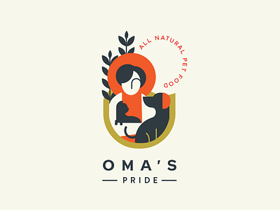 Oma's Pride | Pet Food- Concept cat design dog farm illustration logo lynx natural oma pet pride woman