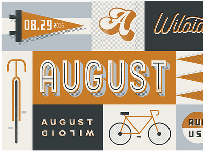 August | Passion Project bike colorblock name pattern retro typography