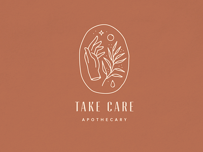 Take Care Apothecary | Branding Concept apothecary droplet female hand natural organic plant stars sun wellness