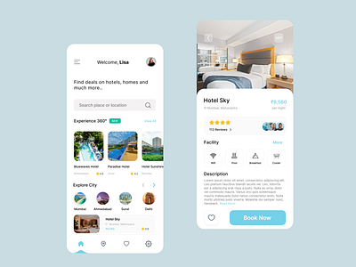 Hotel Booking App app design graphic design ui ux