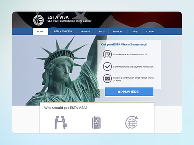 Esta Visa, Year 2015 design eeuu ui web design