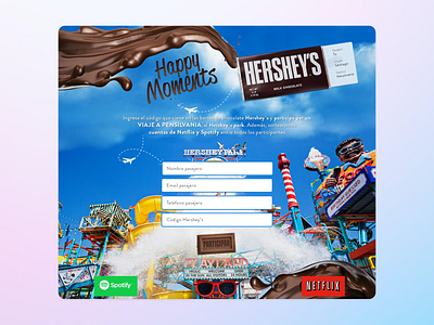 Hershey's, Year 2016 design hersheys landing ui web design