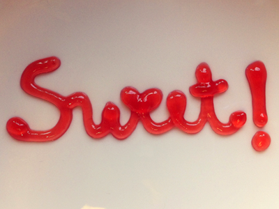 Sweet hand made handmade jelly lettering red script type typography