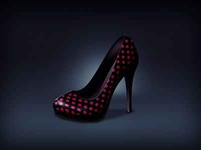 Retro Shoes dots graphic high heels illustration retro shoes