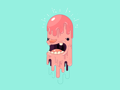 Slime Monster character design melted monster orange pink purple slime turquoise