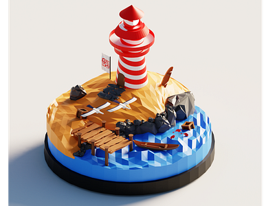 Lighthouse 3d design graphic design illustration motion graphics