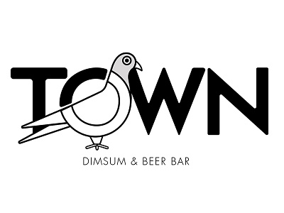 Town Pigeon Logo bird chinese concept dimsum distress logo pigeon texture town vintage wip