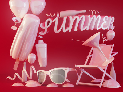 Beautiful Creative Party Invite cinema 4d party vray