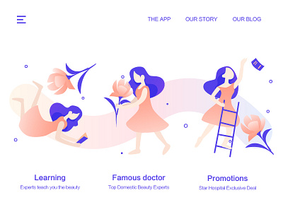 some Guidepages of Huarong app app beauty female financial guidepages illustration ui vector welcome