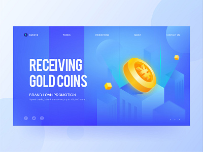 2.5d blue illustration 2.5d 2.5d illustration blue blues city coin financial gold h5 illustration ui ui design ux vector vector illustration web