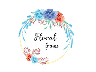 Watercolor floral frame design with leaves and roses design graphic design illustration vector watercolor watercolor florals