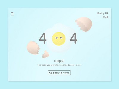 Daily UI #008-404 Page 008 404 broken cry daily dailyui egg oops sketch ui web