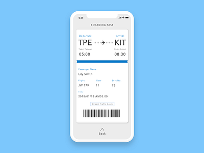 Daily UI #024-Boarding Pass