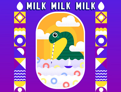 Milk package 2d character design illustration vector