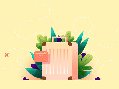 A case that keeps all traveler's stories 2d illustration vector