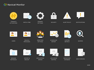 Configurations Icons - Dark - Navicat Monitor