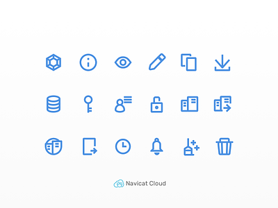 Configuration Icons & Action Buttons - Navicat Cloud