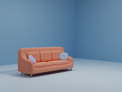 Blender Practice: 3D Sofa 3d blender isometric lowpoly sofa