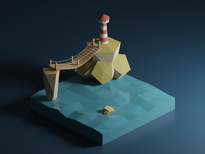 Low Poly Lighthouse 3d blender lighthouse lowpoly