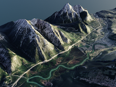 3D Terrain: Banff 3d banff blender gis landscape map terrain
