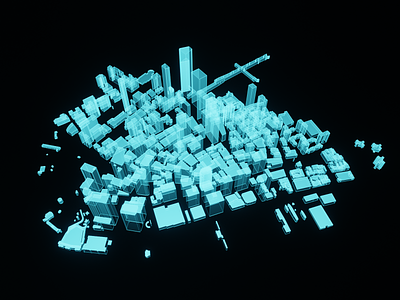 Holographic City: New York 3d blender city holographic new york