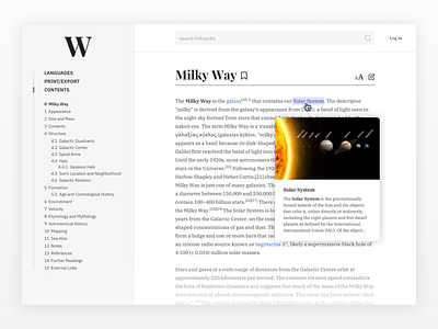 Wikipedia Layout Concept 1 milky way redesign redesign concept ui web ui wikipedia