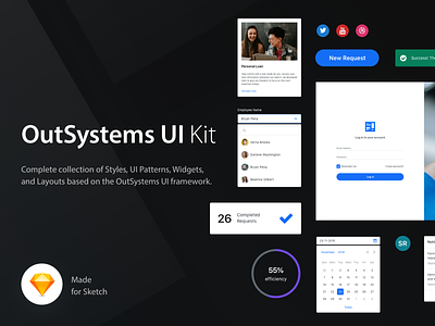 OutSystems UI Kit app design download free interface outsystems patterns prototype sketch style guide ui kit ux ui design