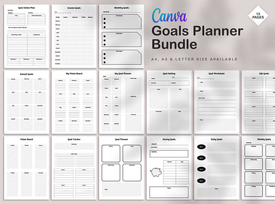 Canva Goals Planner Bundle project planner