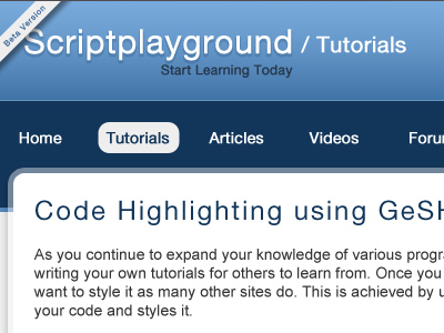 Scriptplayground V3 Mini Preview blue exclusive mkeefedesign psd scriptplayground tutorial site