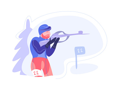 Biathlete.Winter game branding cartoon illustration character design design flat flat illustration graphic design illustration logo ui